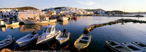Boats at the dock in the sea, Paros, Cyclades Islands, Greece by Panoramic Images