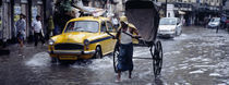 Cars and a rickshaw on the street, Calcutta, West Bengal, India by Panoramic Images