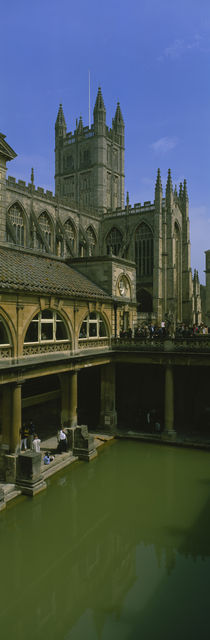 High angle view of a roman bath in an abbey, Bath Abbey, Bath, England by Panoramic Images