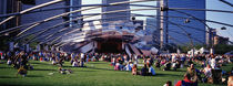 People At A Lawn, Pritzker Pavilion, Millennium Park, Chicago, Illinois, USA by Panoramic Images