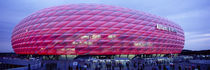 Soccer Stadium Lit Up At Dusk, Allianz Arena, Munich, Germany by Panoramic Images