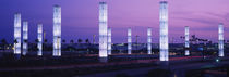 Light sculptures lit up at night, LAX Airport, Los Angeles, California, USA von Panoramic Images