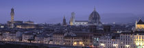 High angle view of a city at dusk, Florence, Tuscany, Italy by Panoramic Images