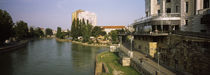 Restaurants and bars at the waterfront, Danube Channel, Vienna, Austria by Panoramic Images