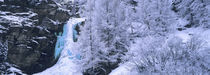 High angle view of a frozen waterfall, Valais Canton, Switzerland by Panoramic Images
