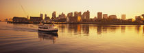 Ferry moving in the sea, Boston Harbor, Boston, Massachusetts, USA by Panoramic Images