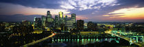 Buildings Lit Up At Dusk, Minneapolis, Minnesota, USA by Panoramic Images