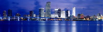 Panoramic View Of An Urban Skyline At Night, Miami, Florida, USA by Panoramic Images