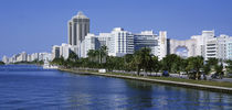 USA, Florida, Miami, Miami Beach, Panoramic view of waterfront and skyline by Panoramic Images