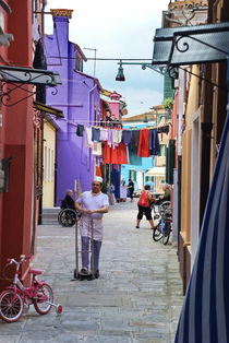 Working Man in Burano, Italy by Julie Hewitt