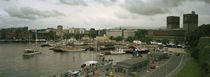 High angle view of harbor and a city hall, Oslo, Norway von Panoramic Images