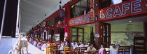 Large group of people sitting in a cafe, Istanbul, Turkey von Panoramic Images