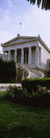 Low angle view of a building, National Library, Athens, Greece by Panoramic Images