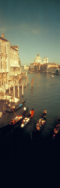 High angle view of gondolas in a canal, Grand Canal, Venice, Italy by Panoramic Images