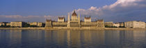 Parliament building at the waterfront, Danube River, Budapest, Hungary by Panoramic Images