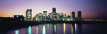 Buildings lit up at dusk, Boston, Suffolk County, Massachusetts, USA von Panoramic Images