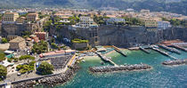Aerial view of a town, Sorrento, Marina Piccola, Naples, Campania, Italy von Panoramic Images