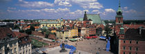 High angle view of a market square, Warsaw, Silesia, Poland by Panoramic Images