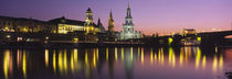 Reflection Of Buildings On Water At Night, Dresden, Germany von Panoramic Images