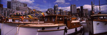 Old boats at a harbor, Seattle, King County, Washington State, USA von Panoramic Images