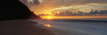 Panorama Print - Sonnenuntergang Kalalau Strand, Na Pali Coast, Hawaii, USA, von Panoramic Images