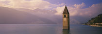 Clock tower in a lake, Reschensee, Italy von Panoramic Images