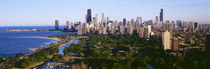 Panorama Print - Luftaufnahme der Skyline von Chicago, Illinois, USA von Panoramic Images
