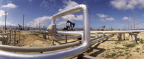Pipelines on a landscape, Taft, Kern County, California, USA by Panoramic Images