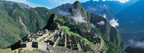 High angle view of ruins of ancient buildings, Inca Ruins, Machu Picchu, Peru by Panoramic Images