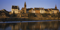 Panorama Print - Reflektion von Gebäuden im Wasser, Aargau, Schweiz von Panoramic Images