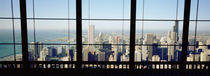 High angle view of a city as seen through a window, Chicago, Illinois, USA von Panoramic Images
