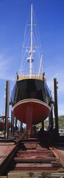 Low angle view of a sailing ship at a shipyard, Antigua von Panoramic Images