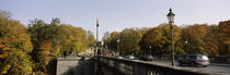 Cars on the bridge, Friedensengel, Munich, Bavaria, Germany by Panoramic Images