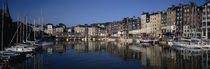 Boats docked at a harbor, Honfleur, Normandy, France von Panoramic Images