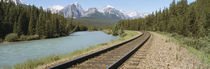 Railroad Tracks Bow River Alberta Canada von Panoramic Images