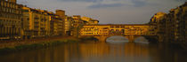 Bridge across a river, Ponte Vecchio, Arno River, Florence, Tuscany, Italy by Panoramic Images