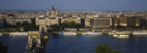 Buildings at the waterfront, Chain Bridge, Danube River, Budapest, Hungary by Panoramic Images