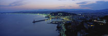 Aerial view of a coastline at dusk, Nice, France by Panoramic Images