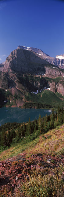 Lake near a mountain, US Glacier National Park, Montana, USA by Panoramic Images