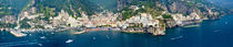 Aerial view of towns, Amalfi, Atrani, Amalfi Coast, Salerno, Campania, Italy by Panoramic Images