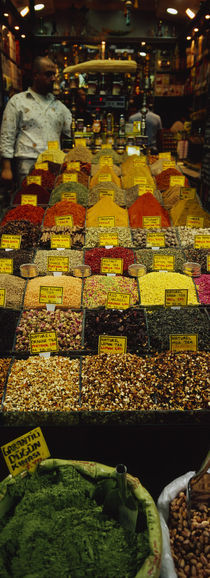 Two vendors standing in a spice store, Istanbul, Turkey by Panoramic Images