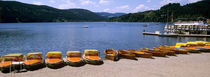 Row of boats in a dock, Titisee, Black Forest, Germany by Panoramic Images