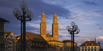 Low angle view of a church, Grossmunster, Zurich, Switzerland by Panoramic Images