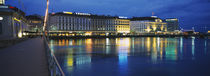 Buildings lit up at night, Geneva, Switzerland von Panoramic Images