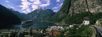 Town at the coast, Geiranger Fjord, Geiranger, More og Romsdal, Norway by Panoramic Images