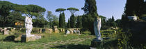 Ruins of statues in a garden, Ostia Antica, Rome, Italy by Panoramic Images