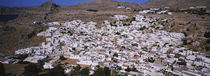 High angle view of a town, Lindos, Rhodes, Greece by Panoramic Images