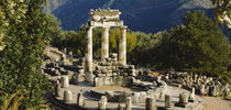 High angle view of a monument, Tholos De Marmaria, Delphi, Greece by Panoramic Images