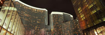 Skyscrapers lit up at night, Citycenter, The Strip, Las Vegas, Nevada, USA by Panoramic Images