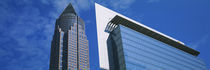 Low angle view of skyscrapers, Messeturm, Frankfurt, Germany by Panoramic Images